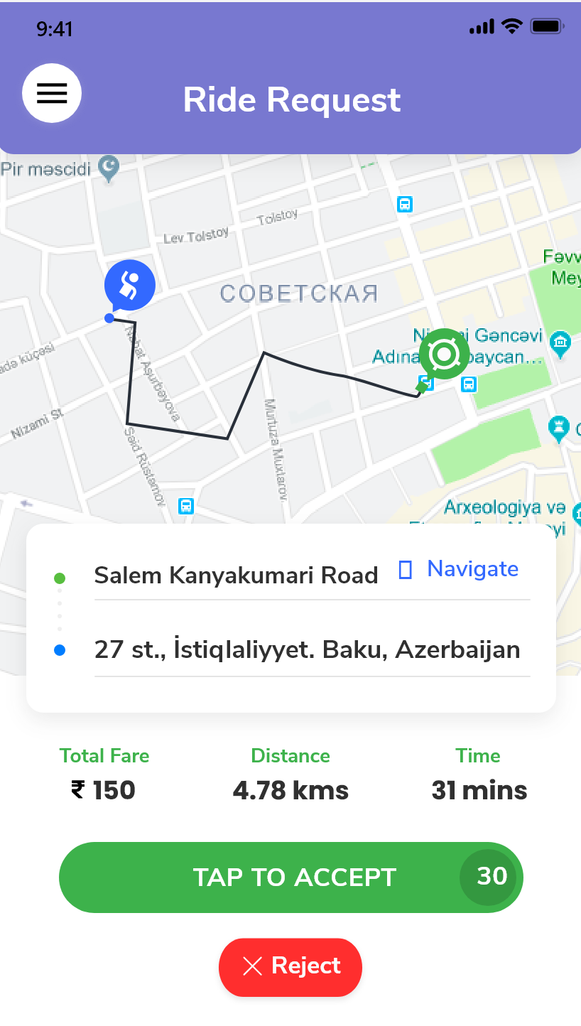 iTaxi Rider App screenshot